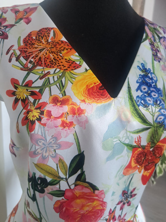 Rochie de vara din tafta cu imprimeu floral